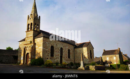 Alte katholische Kirche, Lescouet Gouarec, zentrale Bretagne, Frankreich Stockfoto