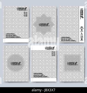Moderne Vektor Vorlagen für Broschüre, Flyer, Cover Magazin oder Bericht. Wirtschaft, Wissenschaft, Medizin und Technik Design. Sauberer Hintergrund Musterdesign im arabischen Stil Stock Vektor