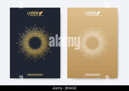 Moderne Vektor Vorlagen für Broschüre, Broschüre, Flyer, cover, Magazin oder jährlichen Bericht im A4-Format. Wirtschaft, Wissenschaft, Medizin und Technik Design-Buch-Layout. Abstrakte Darstellung mit Logo Stock Vektor