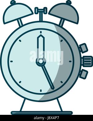 blaue Färbung Silhouette der Antike Wecker Stock Vektor