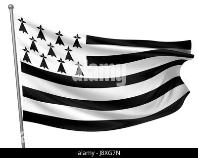 symbolisch, Farbe, Emblem, Illustration, Flagge, Bretagne, Banner, National, Stockfoto