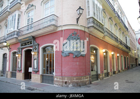 Restaurant Café König in Cádiz Andalucia Spanien Stockfoto