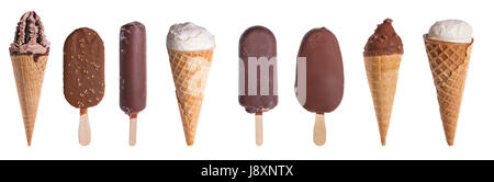 Gemischte Eis auf weißen Hintergrund isoliert Stockfoto