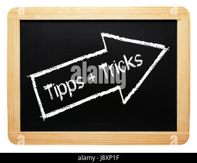 Tipps + tricks Stockfoto