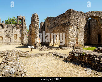 Wolvesey Castle, auch bekannt als die "alten Bischofspalast", ist eine Burgruine in Winchester, Hampshire, England befindet sich neben Winchester Cathedral. Stockfoto