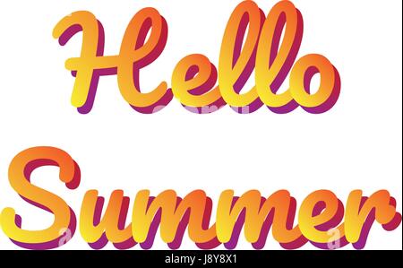 Hallo Sommer Vektor Banner, t-shirt-design Stock Vektor