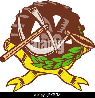 Blatt, Werkzeug, isoliert, Blätter, Illustration, Getriebe, Sichel, Rad, Cog, Laub, Stockfoto