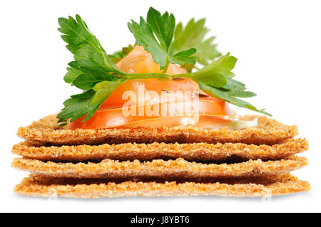 isoliert, Käse, Verein, Club, Lachs, Tomate, lecker, einfach, Snack, Stockfoto