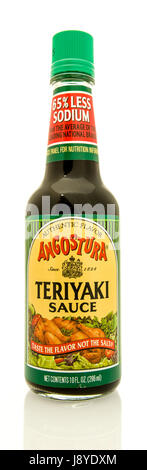 Winneconne, Wisconsin - 16. Mai 2017: eine Flasche Angostura-Teriyaki-Sauce auf einem isolierten Hintergrund. Stockfoto