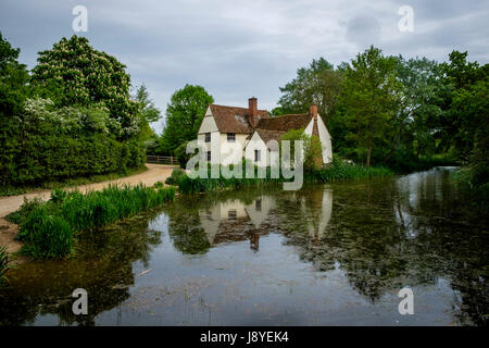 Willy Lotts House, in der Nähe von Deadham Lock und Flatford Mill am Fluss Stour, East Bergholt, Suffolk, UK. Der Bereich bezeichnet als "Constable"Land, Stockfoto