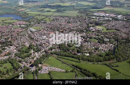 Luftaufnahme des Stadtzentrums Knaresborough, North Yorkshire, UK Stockfoto