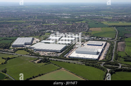 Luftbild von Westen Moor Park Industrial Estate, Doncaster, Yorkshire, Großbritannien Stockfoto