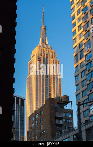 Das Empire State Building bei Sonnenuntergang. New York City Stockfoto