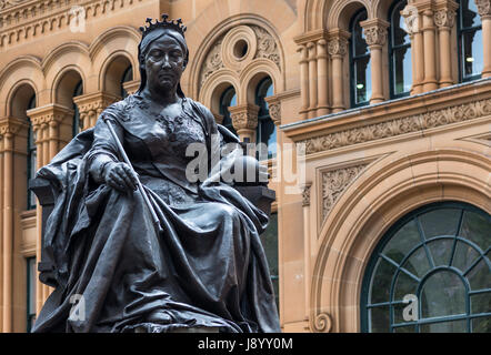 Königin Victoria Statue und Gebäude, Sydney, New South Wales, Australien. Stockfoto