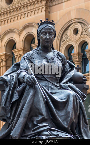 Königin Victoria Statue und Gebäude, Sydney, New South Wales, Australien. Stockfoto