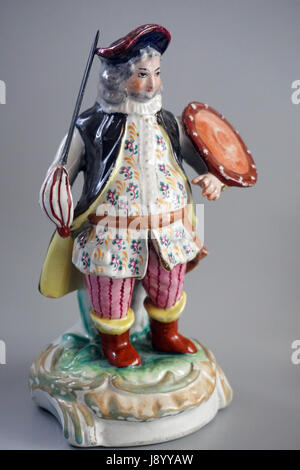 Antike Staffordshire Pearlware Keramik Figur Shakespeares Falstaff Derby Porzellan Stockfoto