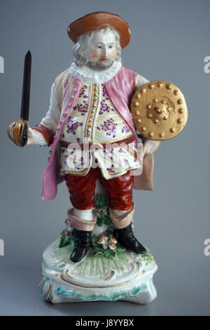 Antike Staffordshire Pearlware Keramik Figur Shakespeares Falstaff Derby Porzellan Stockfoto