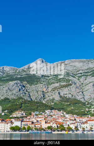 Makarska, Biolovo Berge, Dalmatien, Kroatien Stockfoto