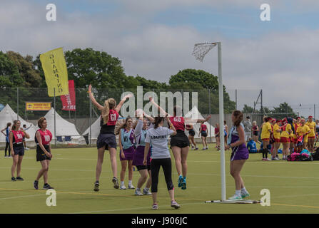 Bournemouth, UK. 28. Mai 2017. Jährliche Sport und Musik-Festival, Korbball, Hockey, Rugby und Völkerball Teams aus allen Teilen des Landes anzieht. Stockfoto