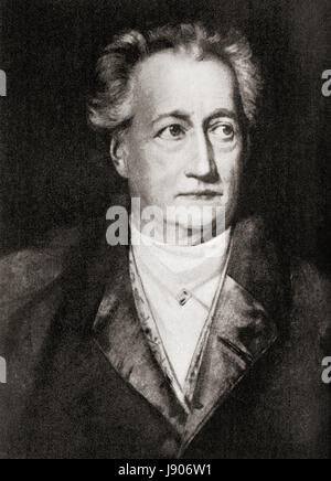Johann Wolfgang von Goethe, 1749-1832.  Deutscher Schriftsteller und Staatsmann.  Hutchinson Geschichte der Nationen veröffentlichte 1915. Stockfoto