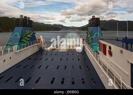 Interislander Fähre von Picton nach Wellington Neuseeland Stockfoto