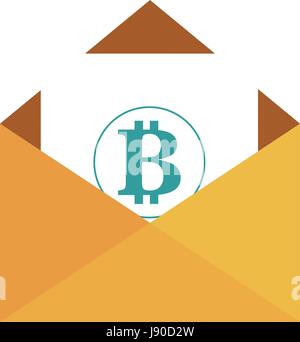 Umschlag mit Bitcoin-symbol Stock Vektor