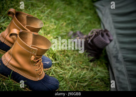 Camping Boots Stockfoto