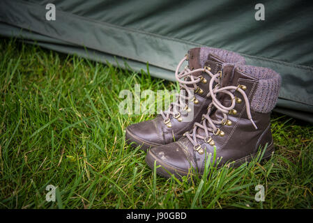 Camping Boots Stockfoto