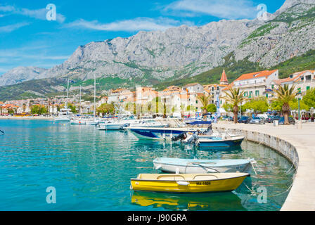 Marineta, Strandpromenade, Makarska, Dalmatien, Kroatien Stockfoto