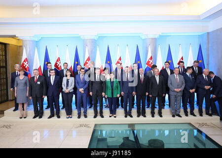 Polen, Warschau, 31. Mai 2017: Ministerpräsident Beata Szydlo und Ministerpräsident Robert Fico veranstaltete Konferenz auf polnisch-slowakischen Regierungskonsultationen. © Jake Ratz/Alamy Live-Nachrichten Stockfoto