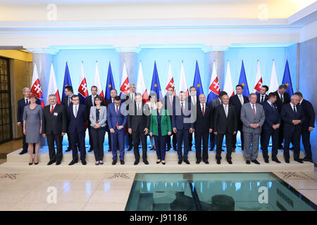 Polen, Warschau, 31. Mai 2017: Ministerpräsident Beata Szydlo und Ministerpräsident Robert Fico veranstaltete Konferenz auf polnisch-slowakischen Regierungskonsultationen. © Jake Ratz/Alamy Live-Nachrichten Stockfoto