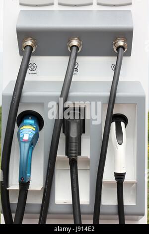 Elektrofahrzeug Ladestation Stockfoto