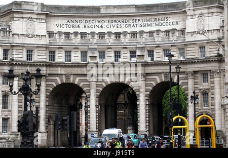 30. Mai 2017 - Admiralty Arch die enthält eines Torbogen und bietet Straßen- und Fußgängerweg zwischen der Mall und dem Trafalgar Square - Kommission Stockfoto