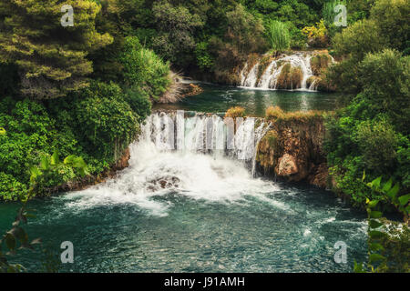 Krka-Nationalpark - Wasserfall Skradinski Buk in Kroatien Stockfoto
