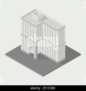 isometrische Gebäude-Symbol Stock Vektor