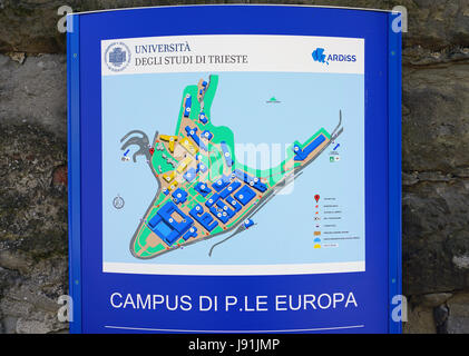 Die Universität Triest (Universita Degli Studi di Trieste oder Einheiten) in der autonomen Region Friaul-Julisch Venetien in Italien