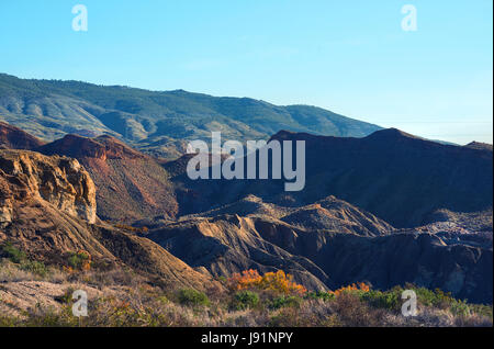 Tabernas-Wüste, eine der am meisten einzigartigen Wüsten der Welt. Die einzige europäische Wüste und eines der berühmten Wahrzeichen in Spanien. Andalusien, Provinz o Stockfoto