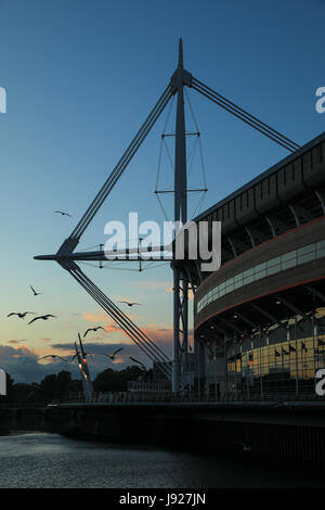 Fürstentum Stadion, formal Millennium Stadium, Cardiff, Wales, UK. Heimat der Welsh Rugby und der Veranstaltungsort für das Champions League Finale 2017 Stockfoto