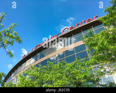 St. Paul, MN, USA - 26. Mai 2017: Ein Blick auf die Xcel Energy Center befindet sich in St. Paul, Minnesota. Xcel Energy Center ist ein Mehrzweck-Arena. Stockfoto