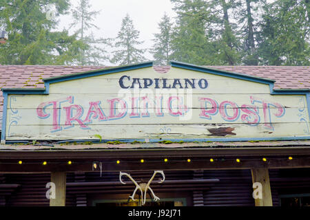 Handelsposten Capilano Suspension Bridge Park Kanada Stockfoto