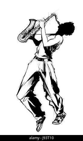 Jazz-Saxophonisten - Vektor-illustration Stock Vektor