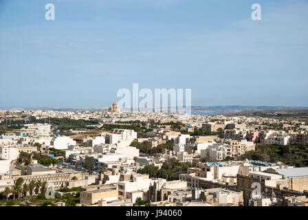 Blick auf Victoria, Rabat, größte Insel der Stadt von Gozo, Malta Stockfoto