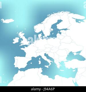 Politische Karte von Europa. Abstrakte unscharfen Hintergrund. Vektor-Illustration. Stock Vektor