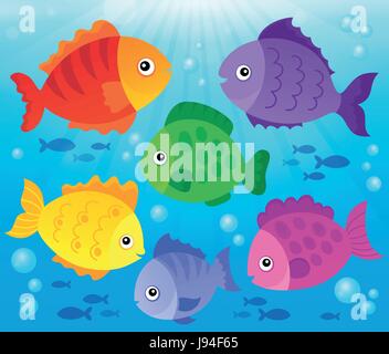 Stilisierte Fische Thema Bild 3 - eps10-Vektor-Illustration. Stock Vektor