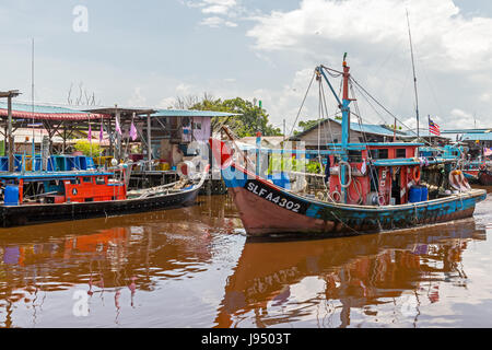 Das Fischerdorf Sekinchan Stadt Bagan hinzugezogen. Malaysien. Stockfoto