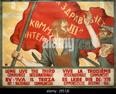 Vintage Russische kommunistische Propaganda Poster Stockfoto