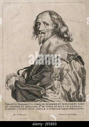 Philip Herbert, 4. Earl of Pembroke von Robert van Voerst nach Sir Anthony van Dyck Stockfoto