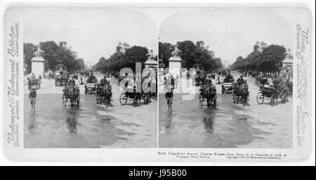 Paris Prachtstraße Champs-Élysées von Place De La Concorde, Arc de Triomphe Stockfoto