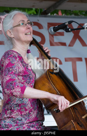 Weymouth, Großbritannien. 4. Juni 2017. Wessex Folklorefestival 2017, eine jährliche Veranstaltung entlang Seite Weymouth alten Hafen und im nahe gelegenen Hope Square statt. Fotos zeigen Wild Willy Barrett French Connection. Bildnachweis: Steve Bell/Alamy Live-Nachrichten Stockfoto