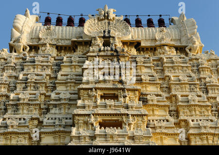 Indien, Ekambareswarar-Tempel in Kanchipuram. Siva Tempel in 1509 Yars gebaut. Tamil Nadu Stockfoto